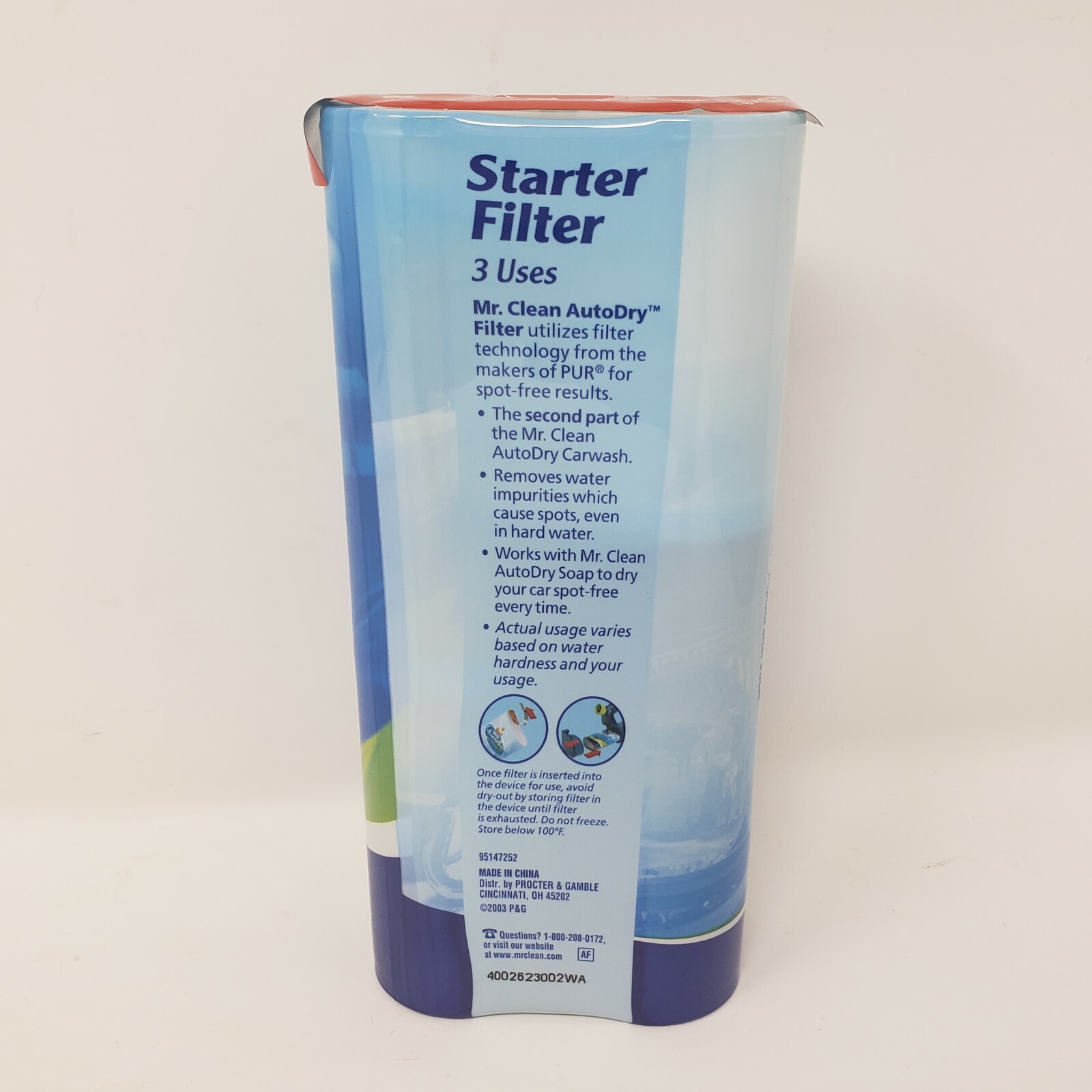 New Old Stock NOS Mr. Clean Auto Dry Car Wash Starter Filter 3 Uses