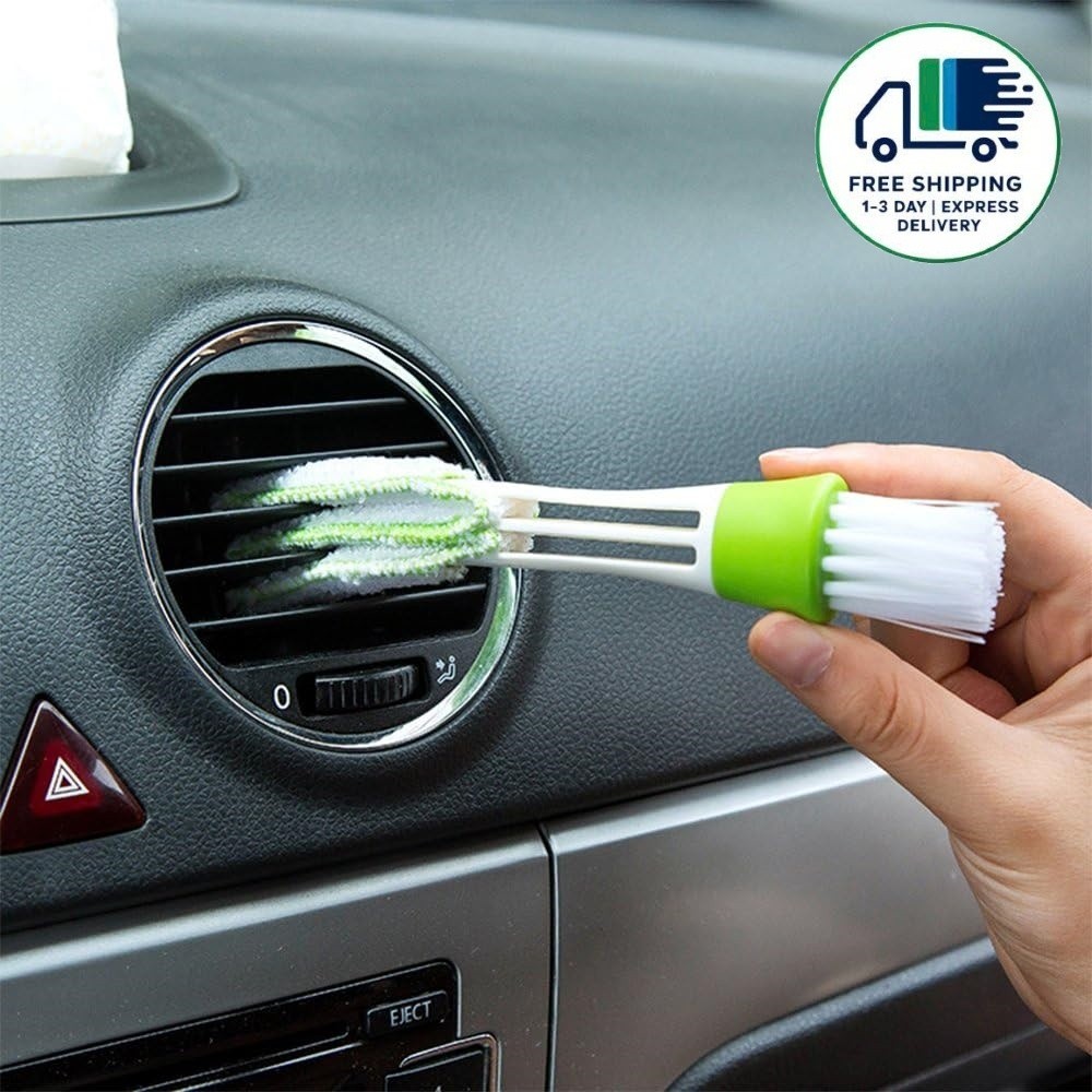 Mini plumero para ventilación de coche, juego de 3 limpiadores y cepillos para