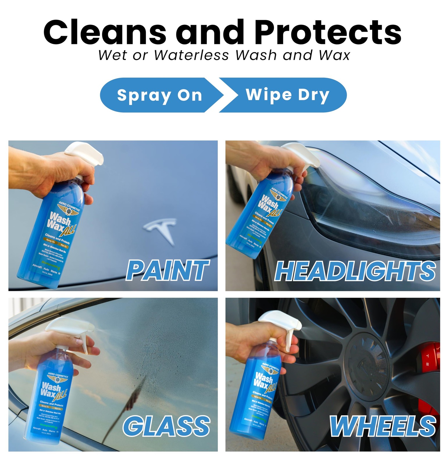 Wet or Waterless Car Wash Wax 128 Fl. oz, UV 128 Fl Oz (Pack of 1)