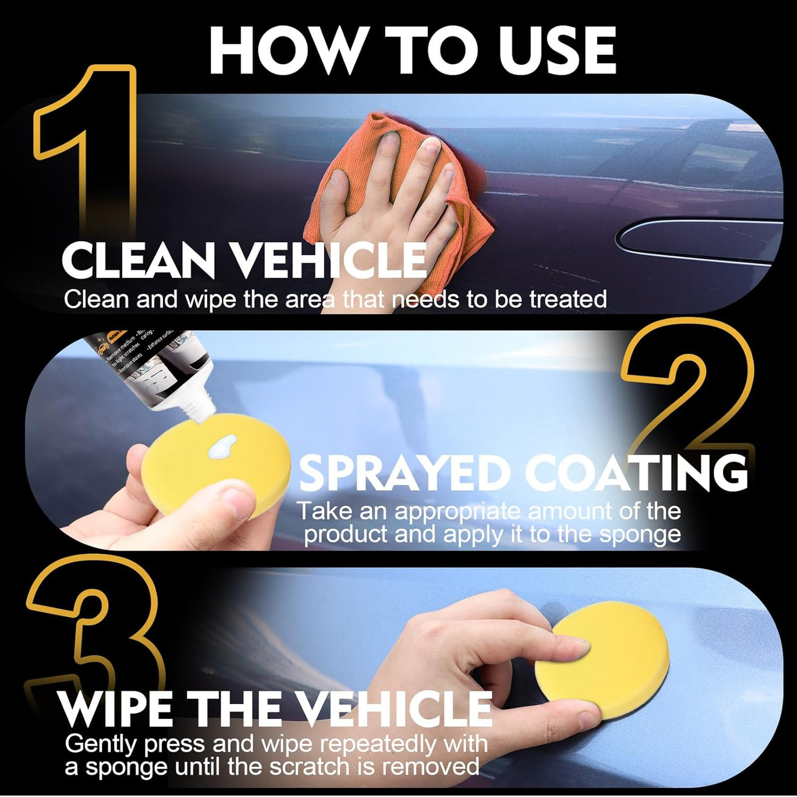Car Scratch Remover Kit for Deep and Light Scratches, Vehicle Paint Repair