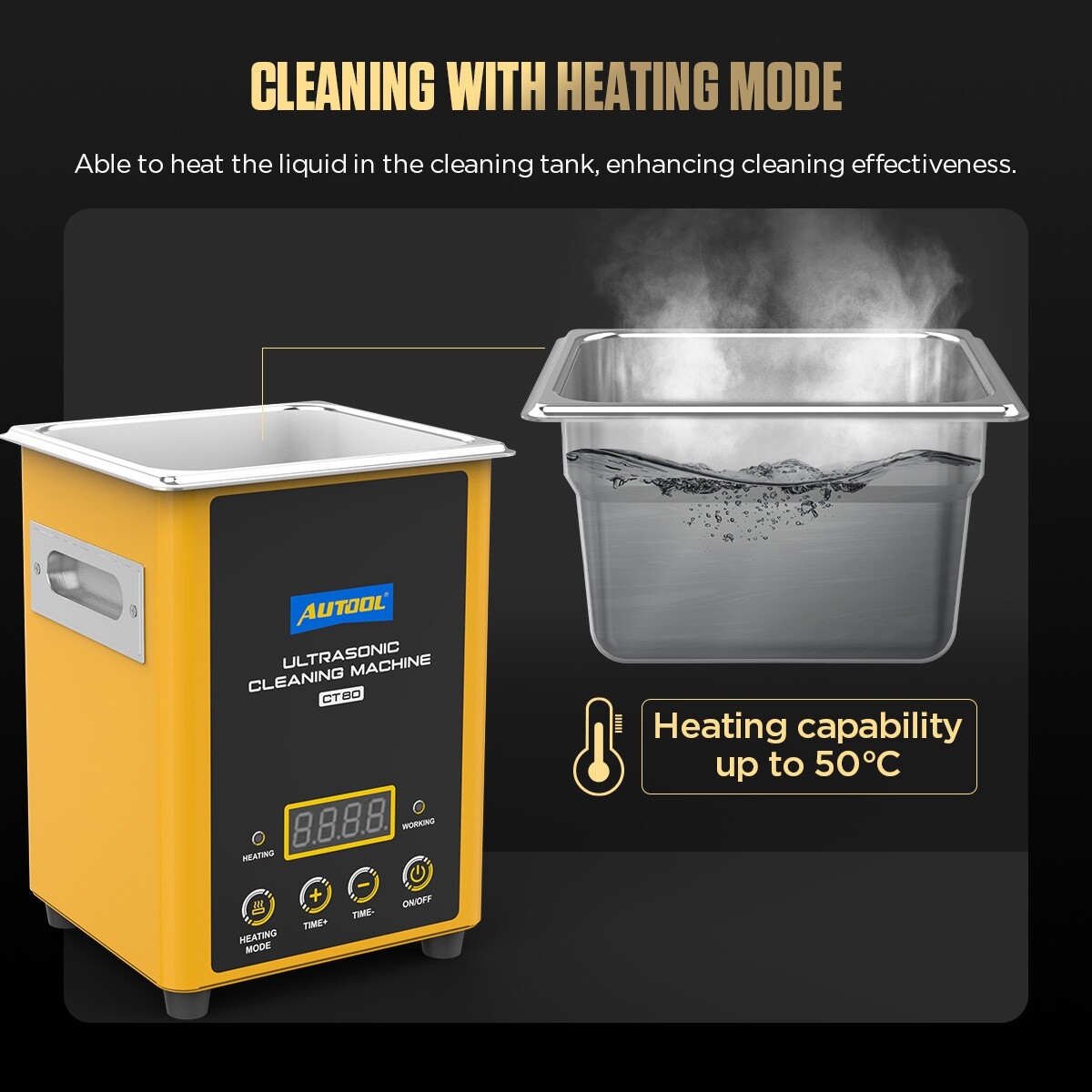 Ultrasonic Cleaner with Heater and Timer,60W 2L Stainless Steel Jewelry Cleaner