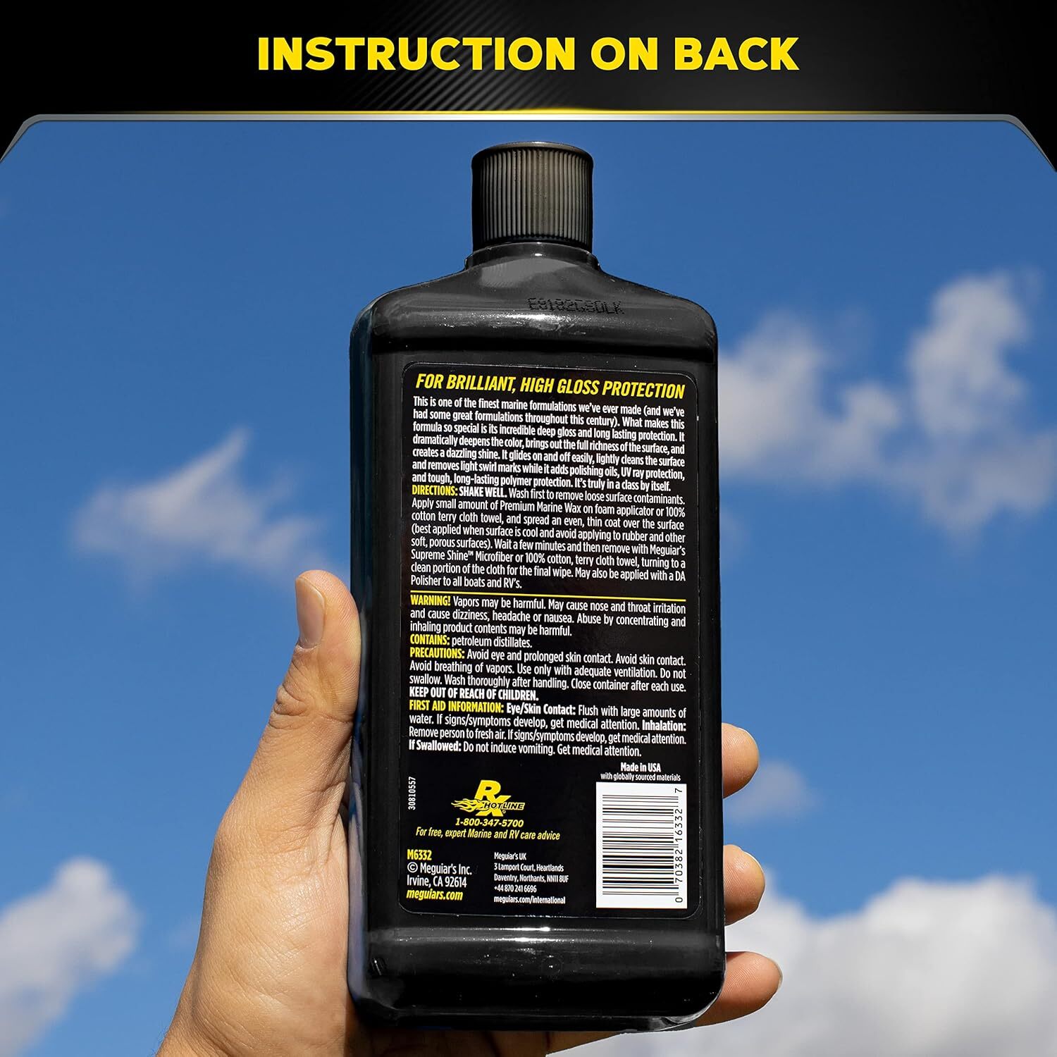 Meguiars Flagship Premium Marine Liquid Wax Polish Long Lasting Boat RV 32oz