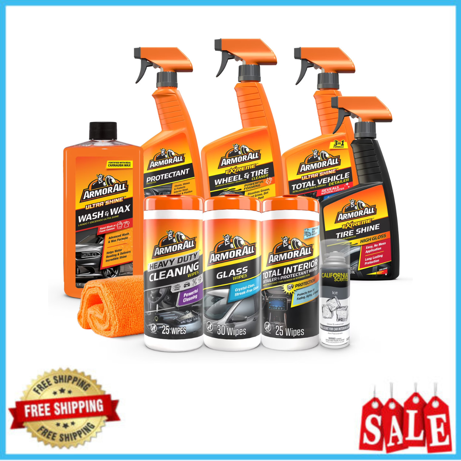 Armor All Car Care Cleaning & Wash Kit 10-Piece Auto Detailing