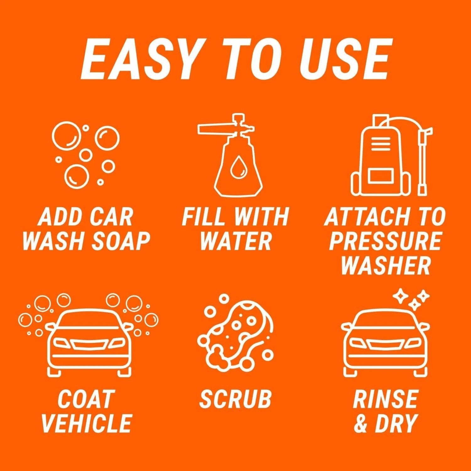 2-in-1 Foam Cannon Kit – Car Wash & Detail Cleaning Kit for Power Washers, Ga…