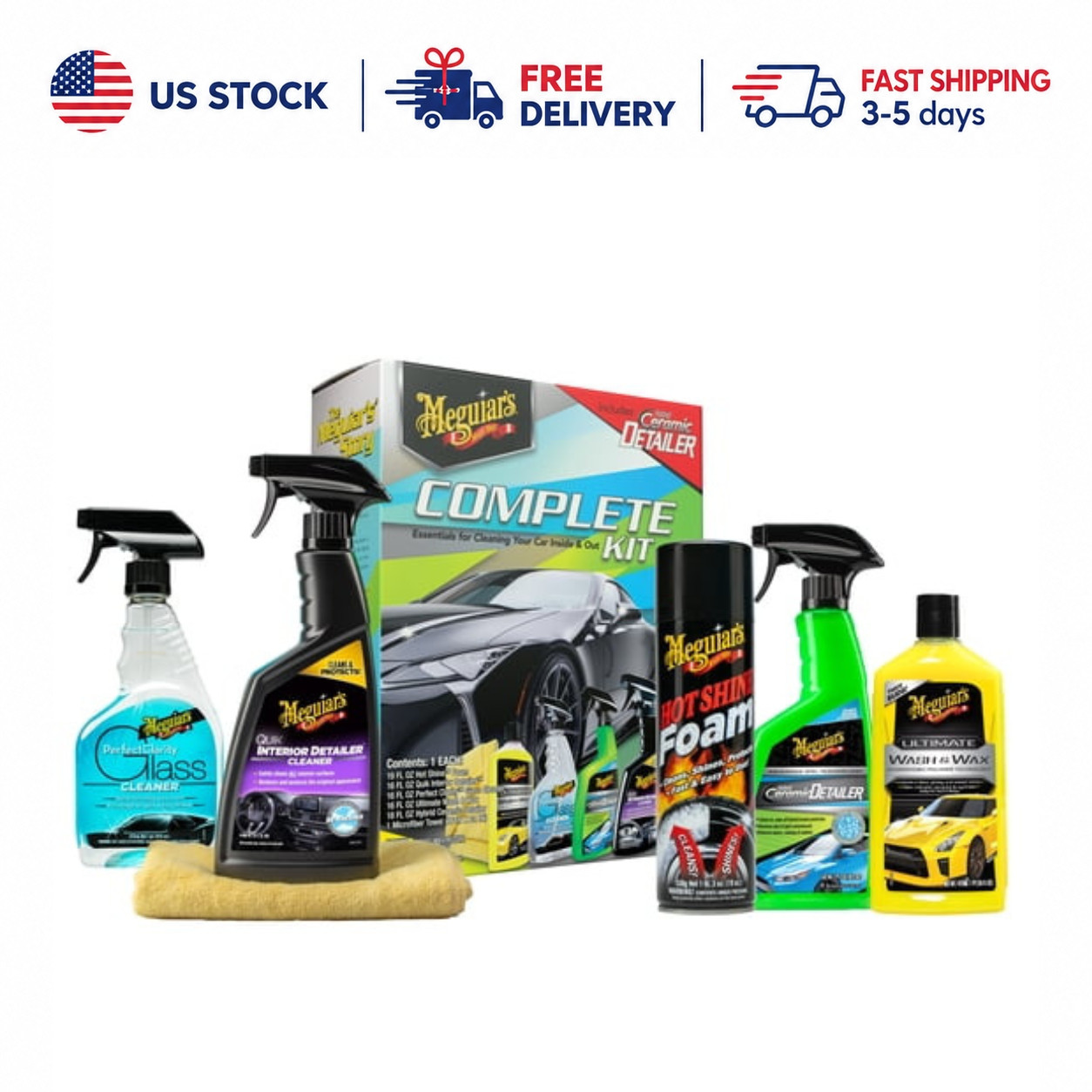 Meguiar’s Complete Car Care Kit Car Detailing Gift Set Auto Cleaning Kit