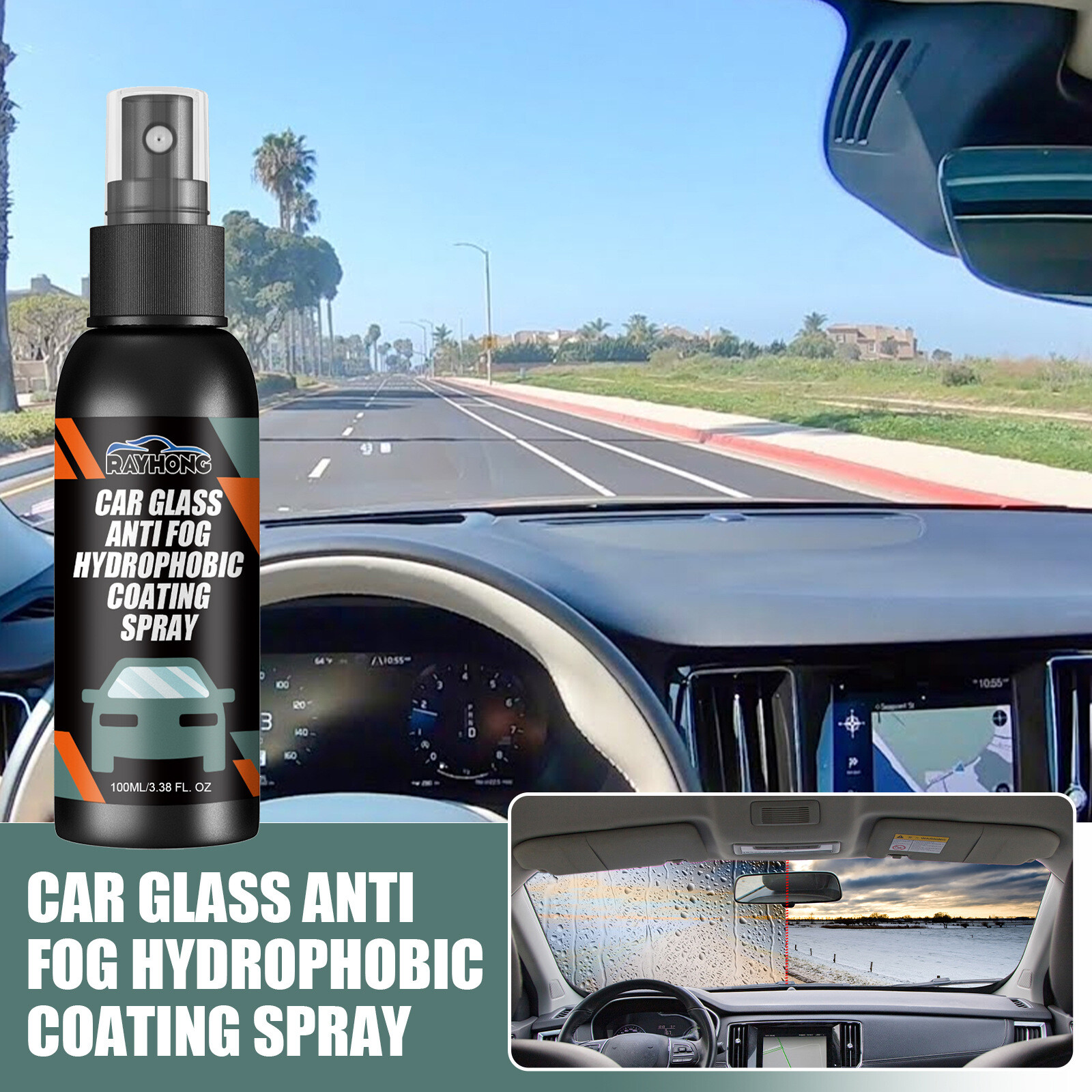 100ml Water Repellent Spray Anti Rain Coating Car Glass Hydrophobic Anti-rain