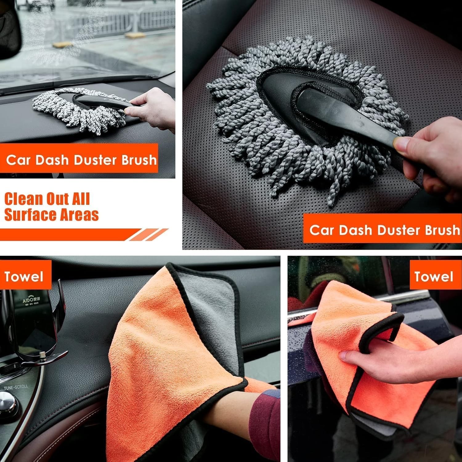High-Power 17PCS Car Cleaning Kit – Handheld Vacuum & Detail Tools Included