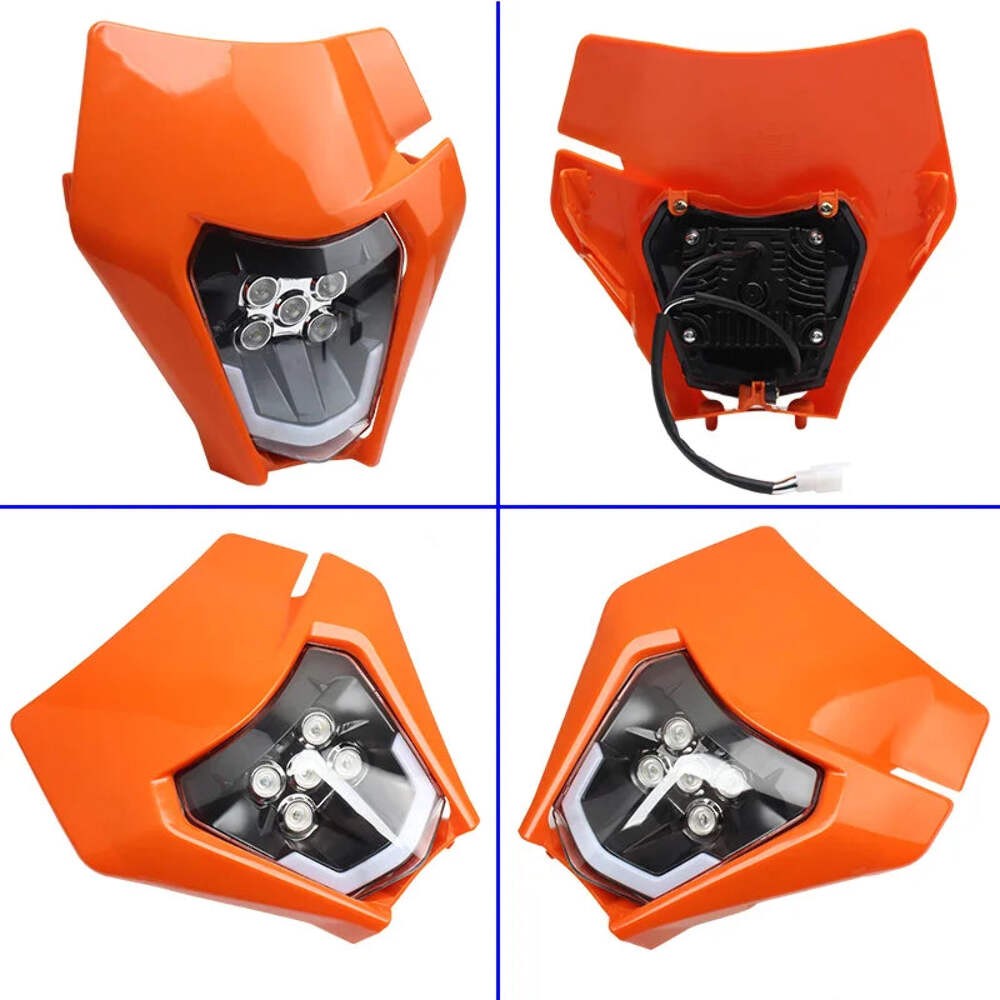 for KTM Headlight Plate LED Motorcycle Enduro Fairing EXC MX SX Wick Headlamp