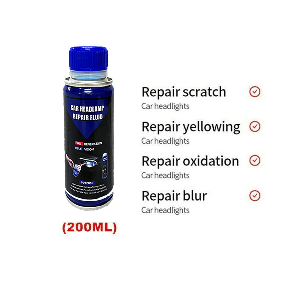 Headlight Restoration Kit Liquid Set Car Repair Polishing Kit Headlight Cleaning