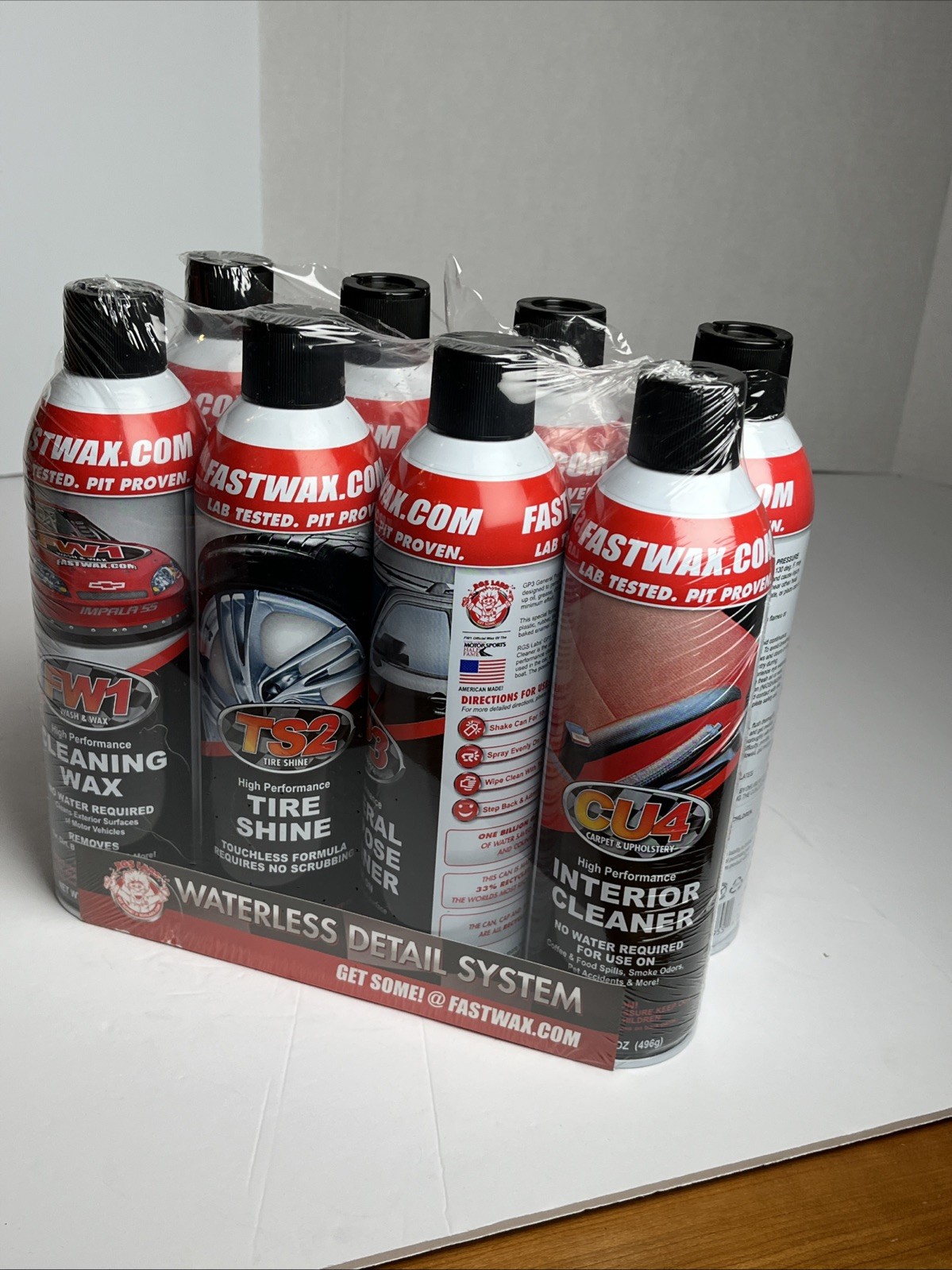 2x 4-Packs RGS Labs Waterless Detail System Fast Wax FW1 TS2 GP3 CU4 Cleaner New