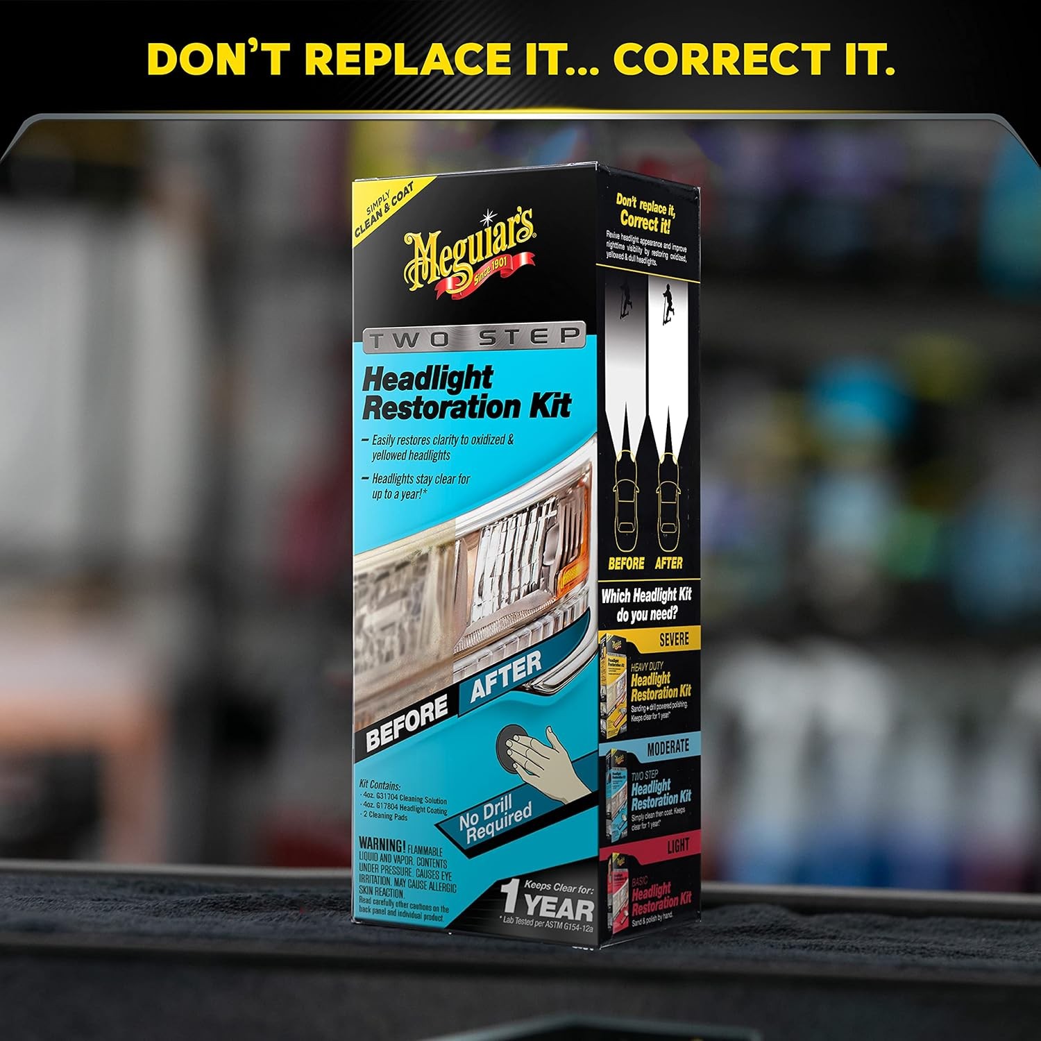Meguiar’s Two Step Headlight Restoration Kit, Cleaner Restores…