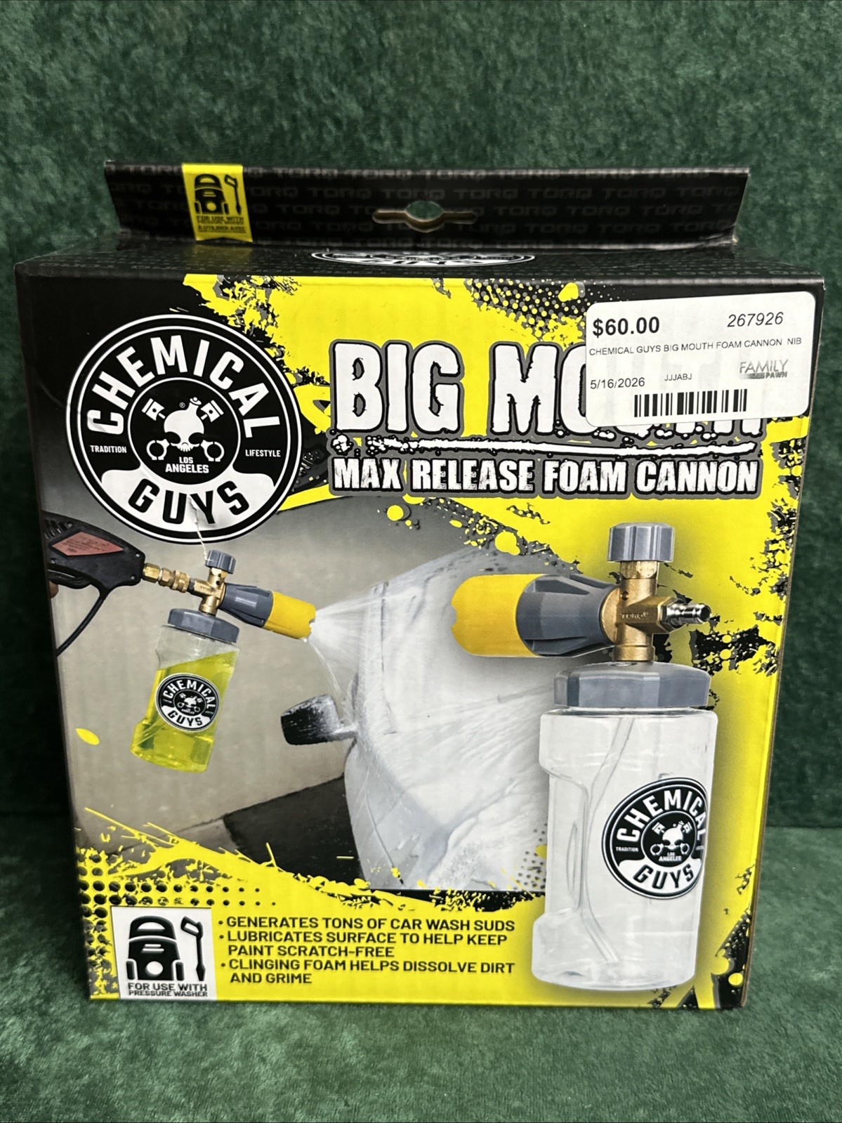 Chemical Guys EQP324 Big Mouth Max Release Foam Cannon For Pressure Washers NIB