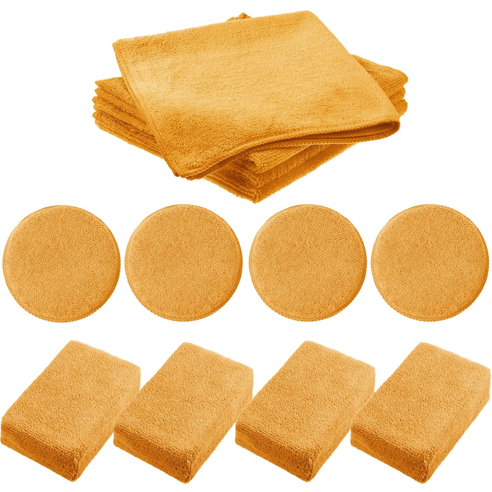 Tallew 12 Pack Microfiber Applicator Pad Sponge for Car Orange