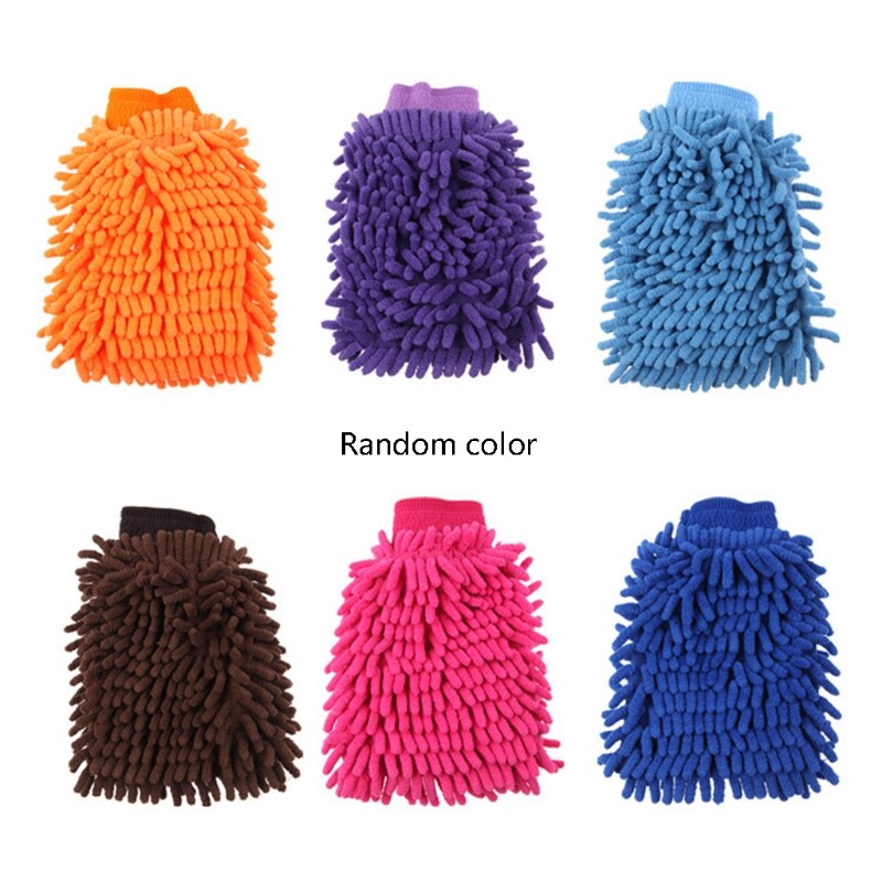 Chenille Car Wash Glove Microfiber Cleaning Wax Tool Duster Double Side Cleaning