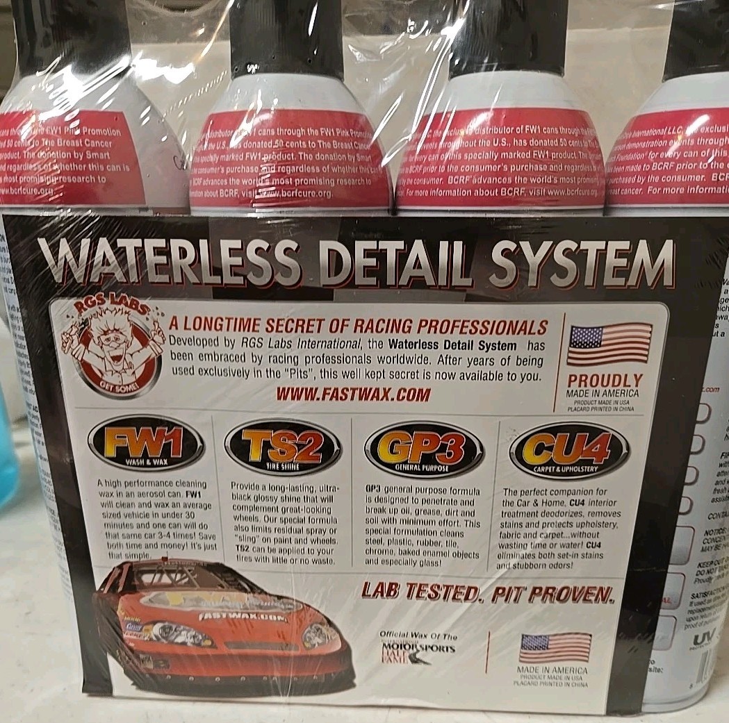 4 Pack Waterless Detail System Car Wash FastWax FW1 TS2 GP3 CU4