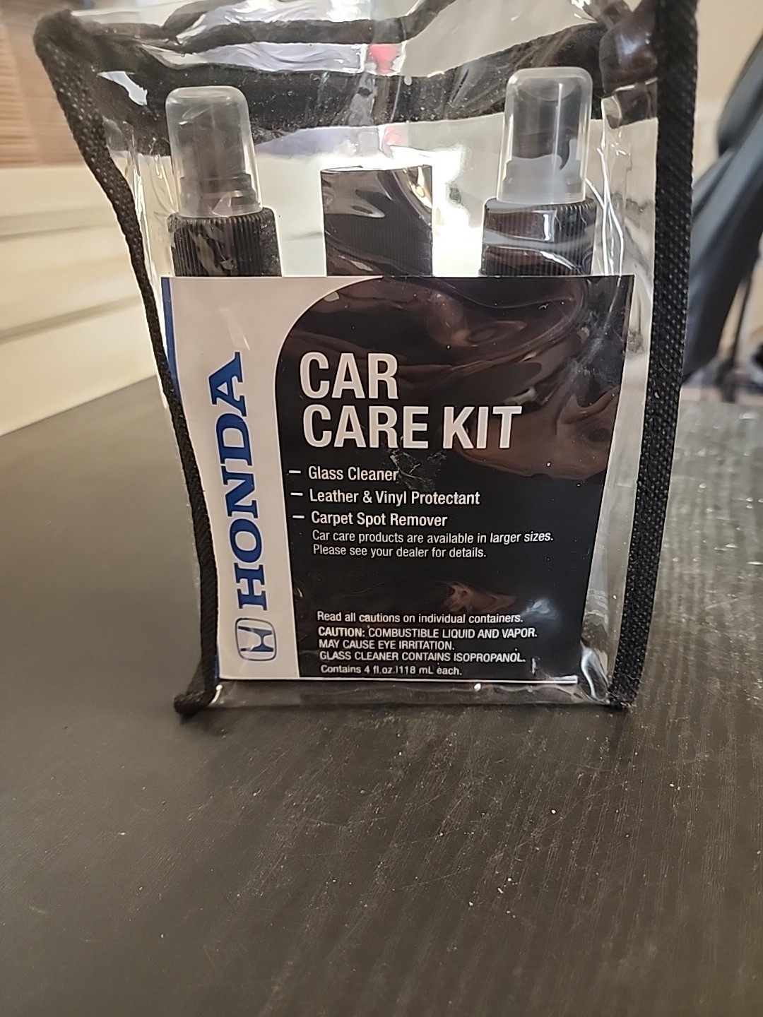 Genuine Honda Car Care Kit 08700-9211 Clear Storage Bag Glass Leather Carpet