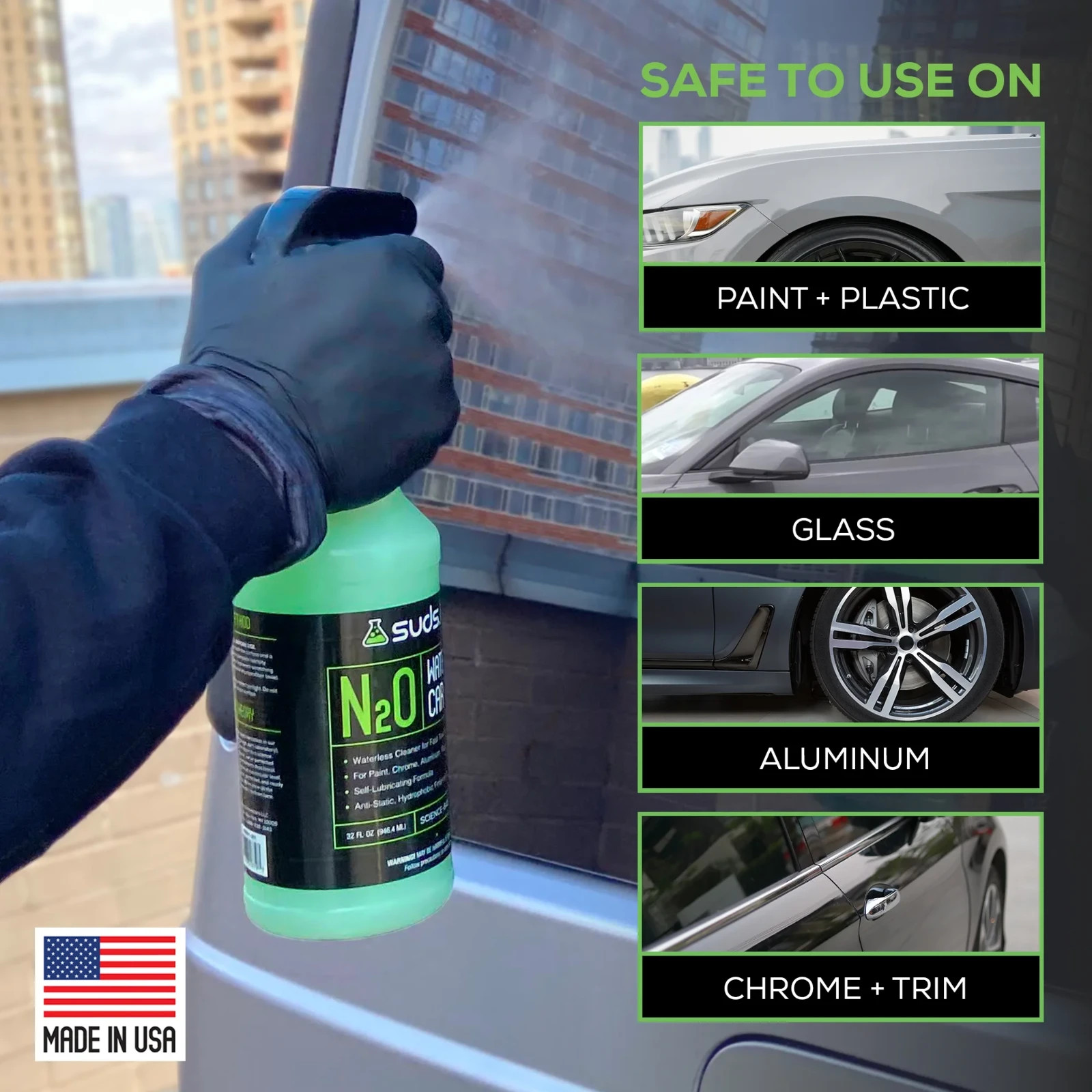 (6 pack) Suds Lab N2O Quick Car Detailer – 32 oz Bottle
