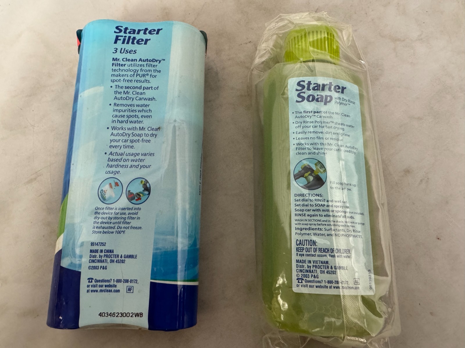 Mr Clean AutoDry Car Wash Starter Filter 3 Uses and Starter Soap 6.7 oz SEALED