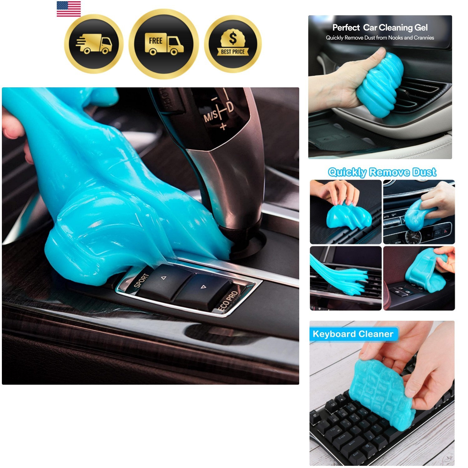 Car Cleaning Gel Putty Auto Interior Cleaner Slime Detailing Kit Supplies