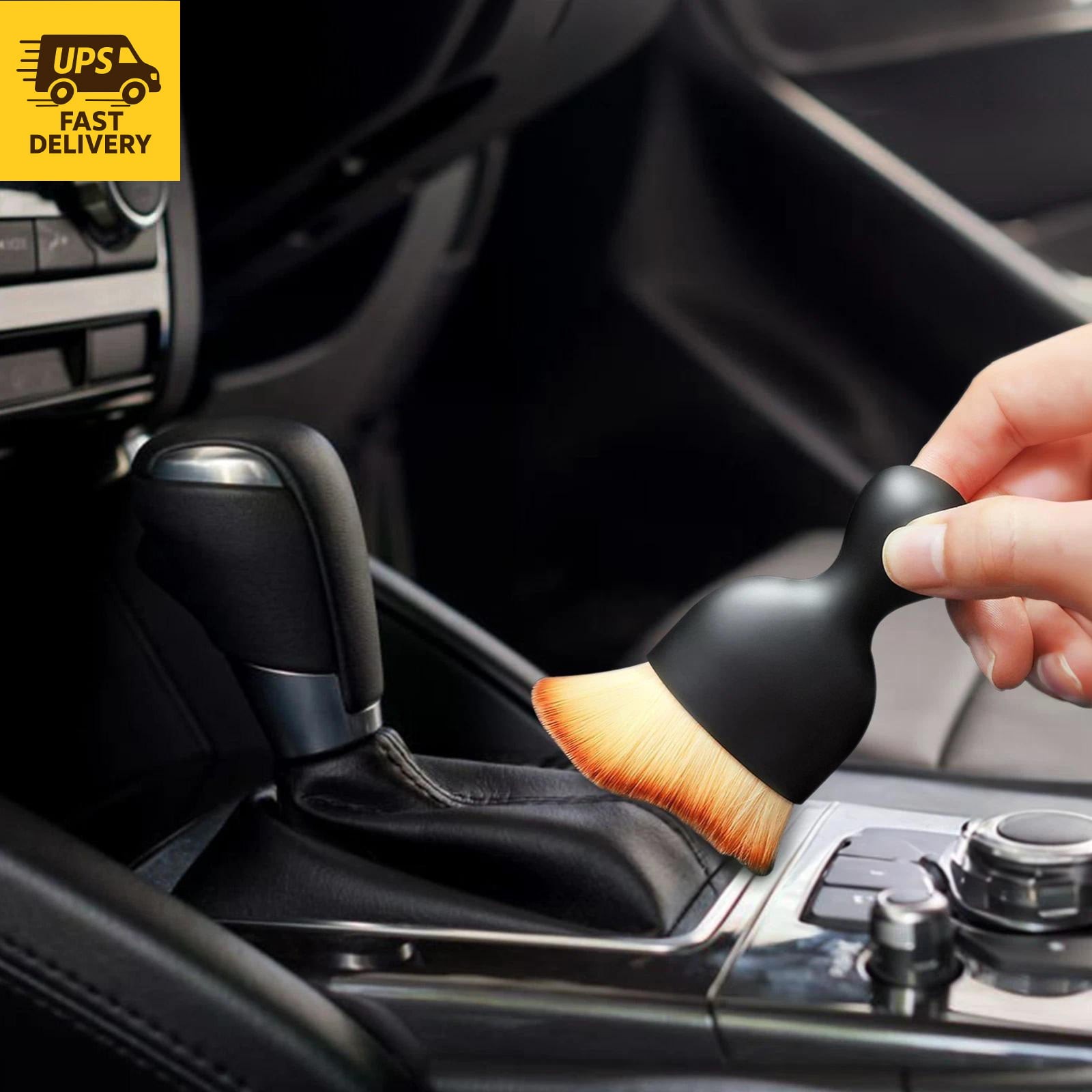 Vehicle Cabin Detailing Brush Gentle Bristle Dashboard Console AC Vent Cleaner