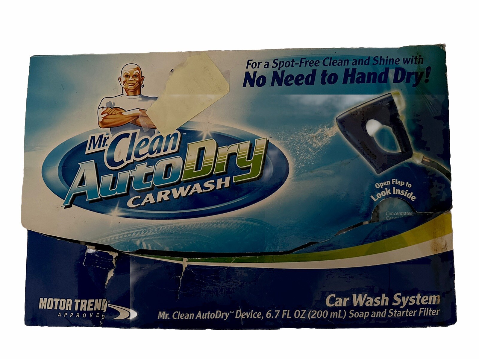 Mr. Clean AutoDry Carwash System With Soap and Starter Filter-NEW/Open Box-torn
