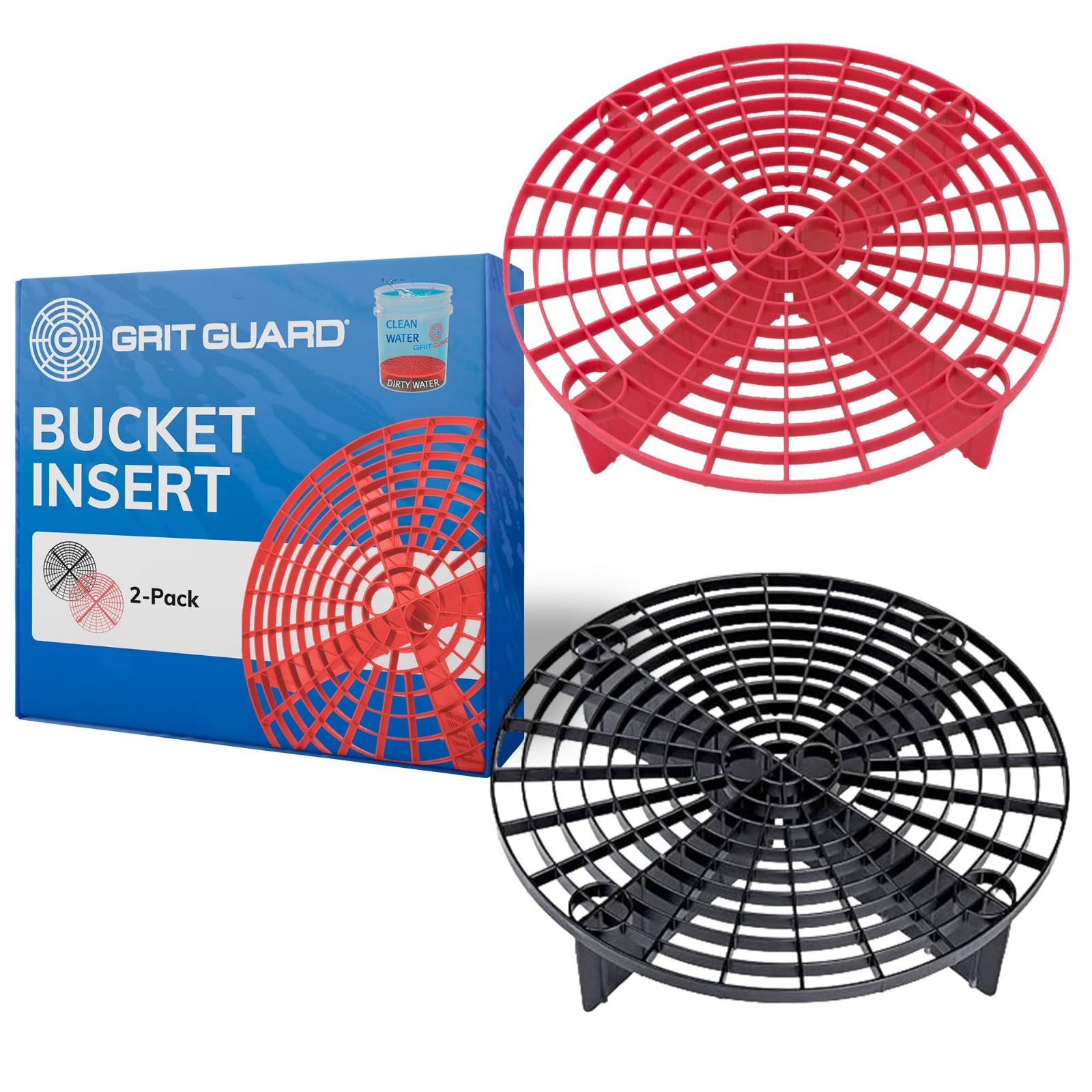 2 Pack Car Wash Bucket Insert – 10″ Grit Guard for Detailing – Fits 3.5-6 Gallon