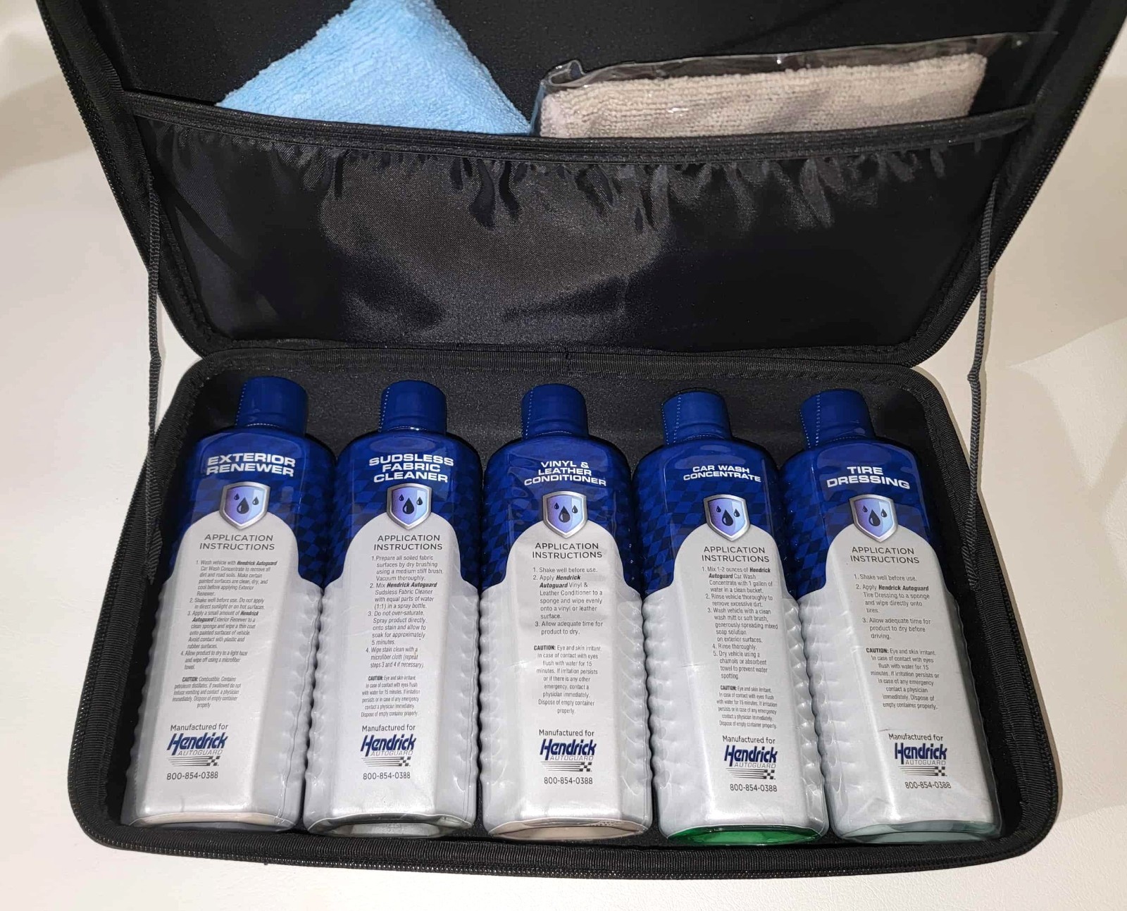 Hendrick Autoguard Car Care System New All Sealed In Sturdy Soft zip up case