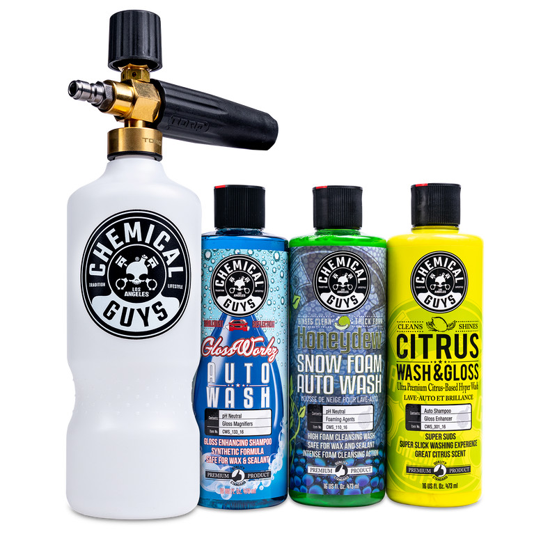 TORQ Professional Foam Cannon & 3 Premium Soaps Chemical Guys