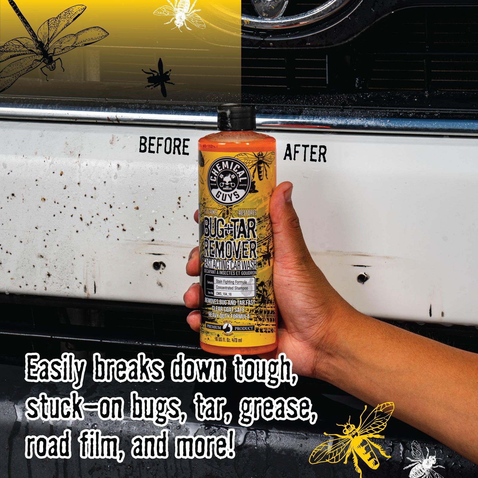 Bug & Tar Wash Heavy Duty Remover 64 oz Orange CWS_104_64SW Chemical Guys Grime
