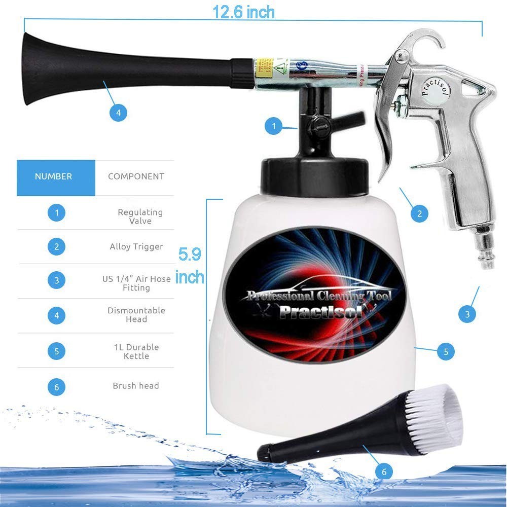 High Pressure Car Cleaning Gun Kit – Auto Detail Tools for Upholstery & Carpet