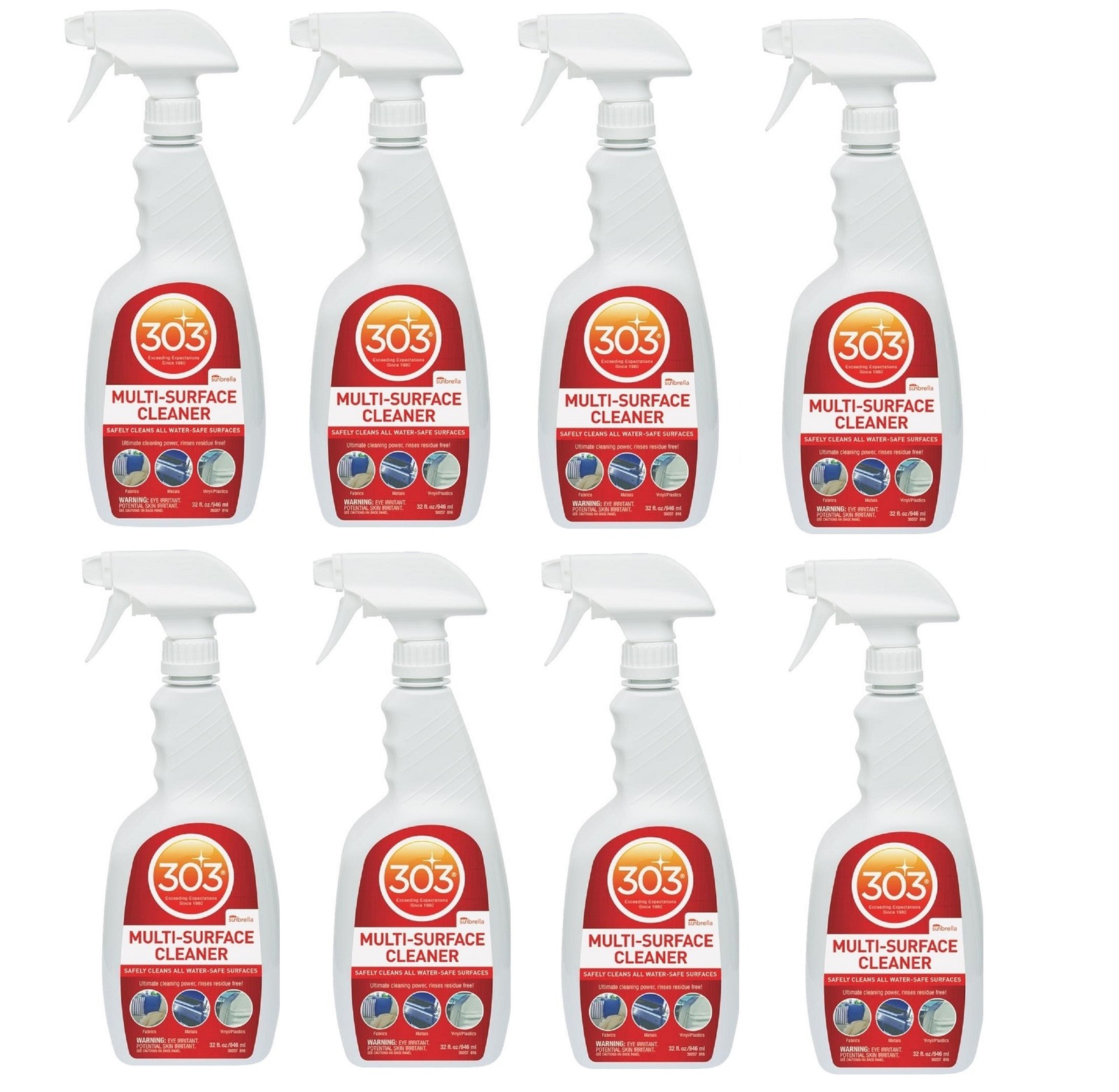 303 Products 30207 Set of 8 Multi-Surface Cleaner 32 fl. oz. Spray Bottles
