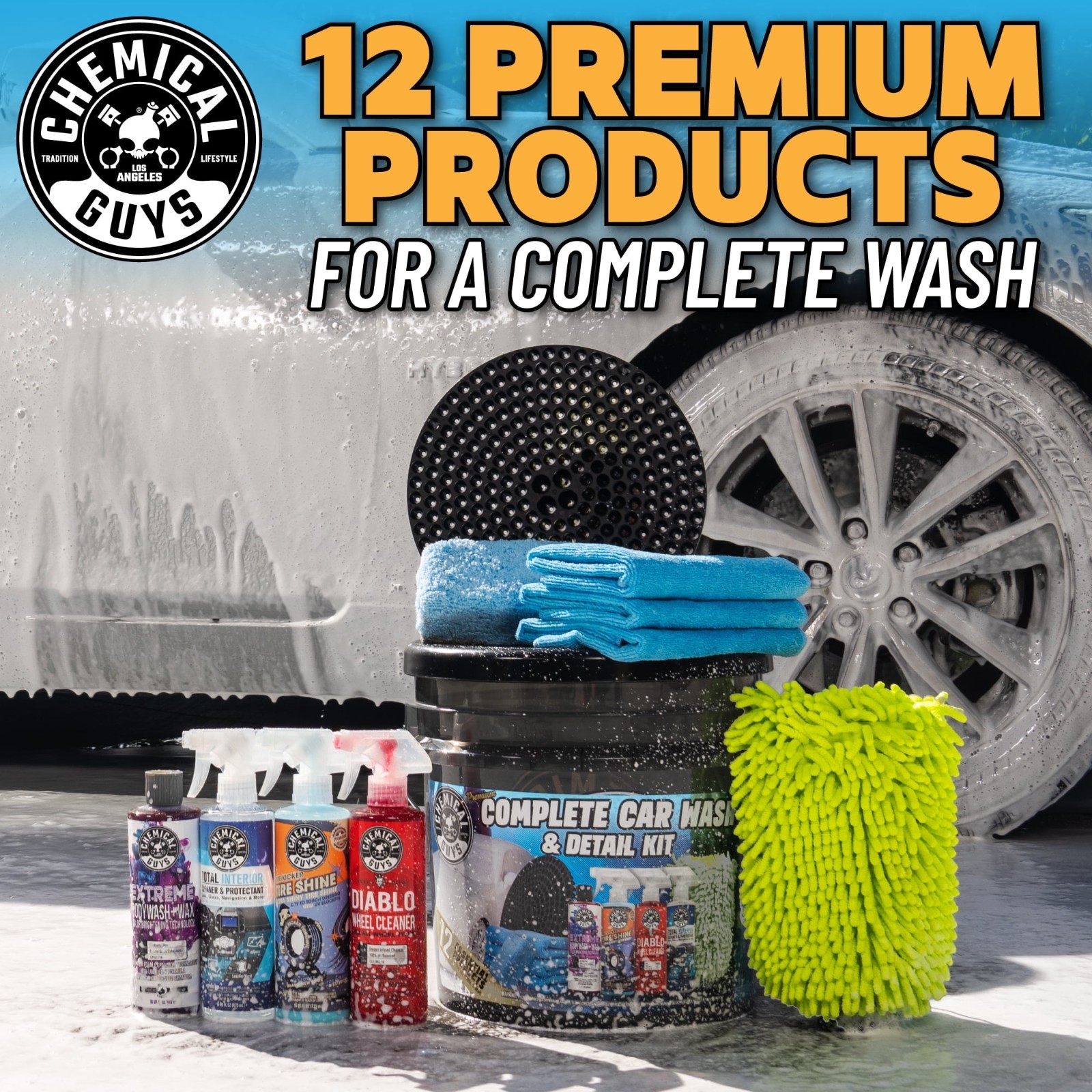 Chemical Guys Premium Car Wash Detail Kit 12 Piece Cleaning Set