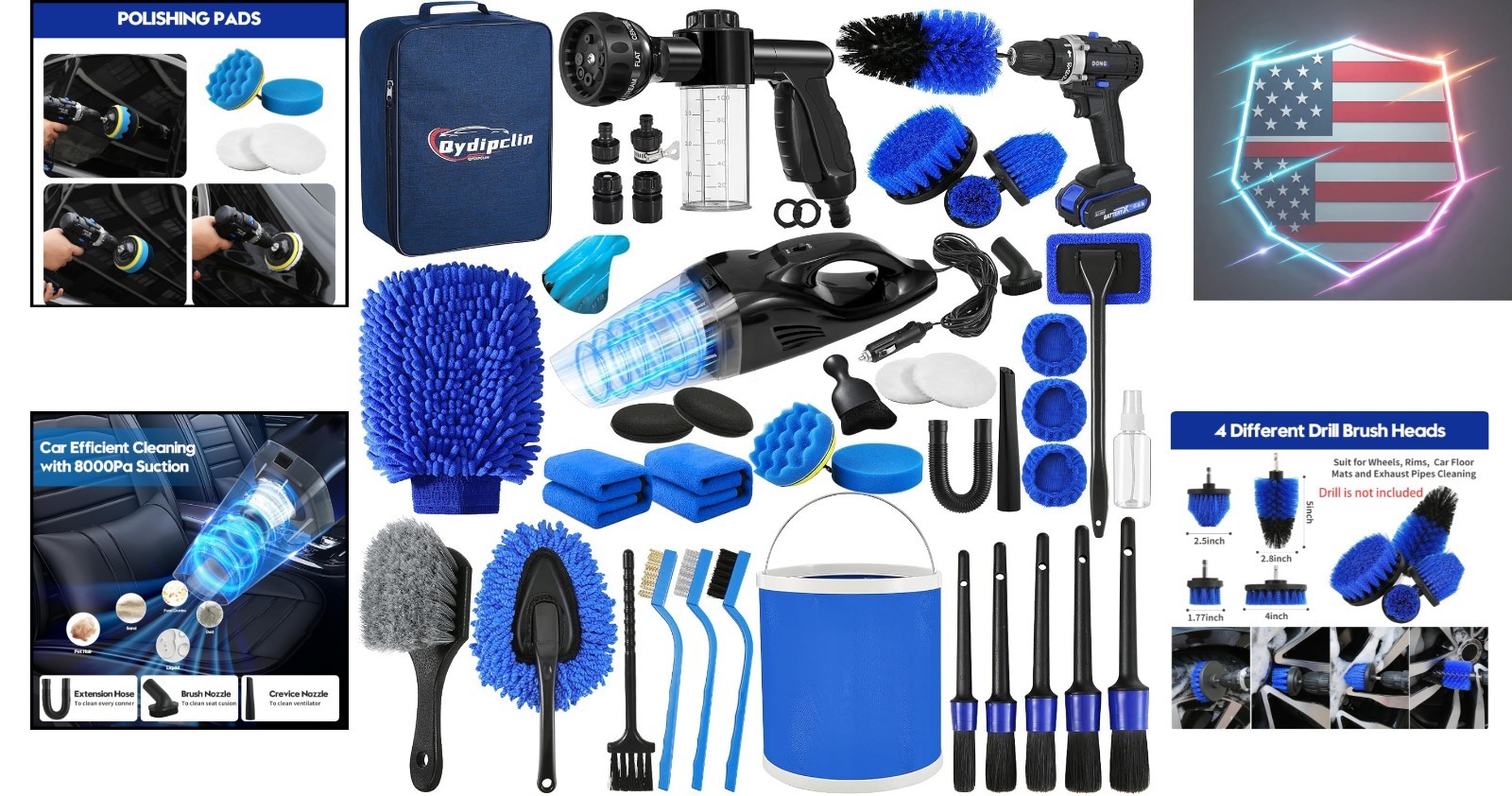45Pcs Car Detailing Kit, Car Detailing Brush Set, Car Wash Cleaning Kit, Car …