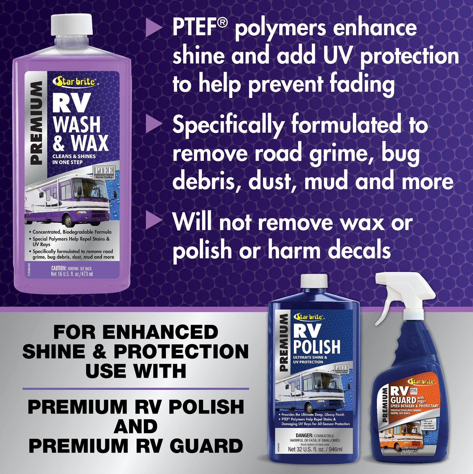STAR BRITE RV Wash & Wax – One-Step Concentrated Cleaner, UV Protection – Ideal