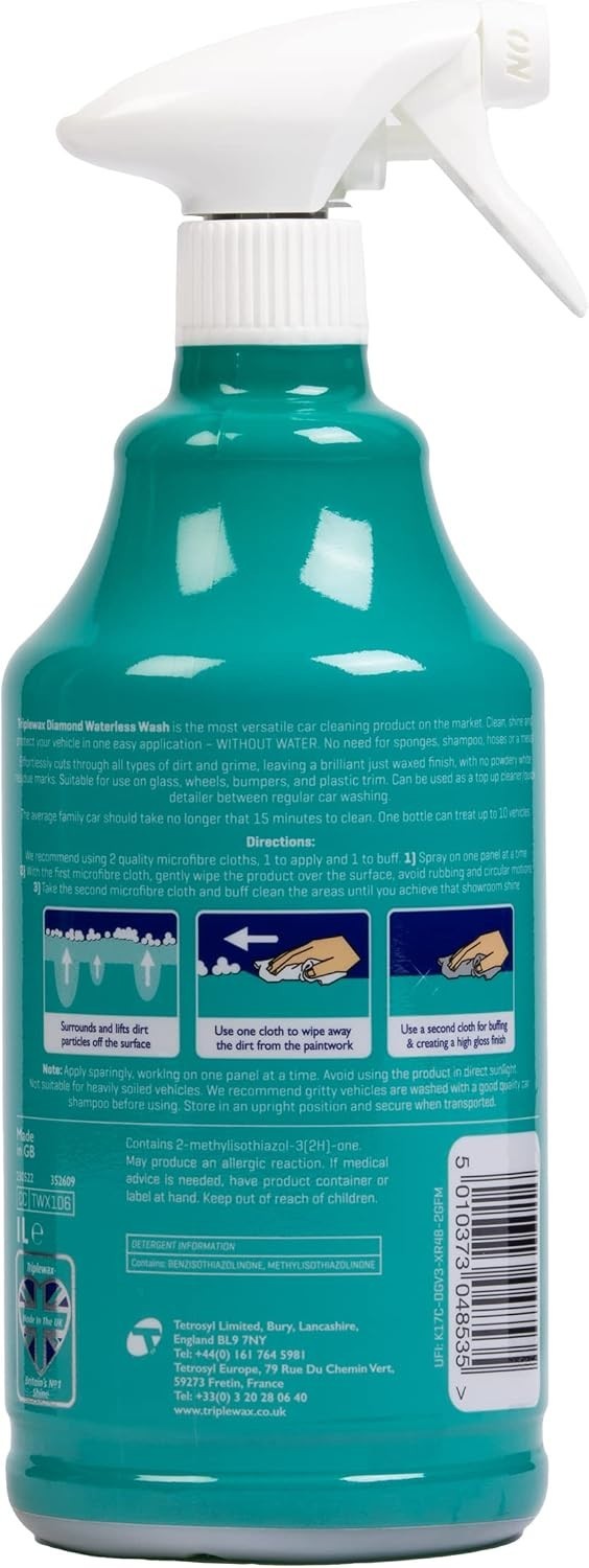 Waterless Car Wash – 34 fl oz No-Rinse Cleaner for Instant Shine & Grime Removal