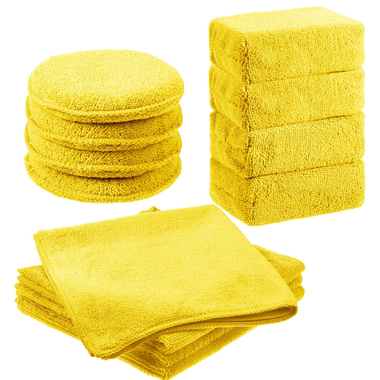 12 Pack Microfiber Applicator Pad Sponge for Car Include Yellow