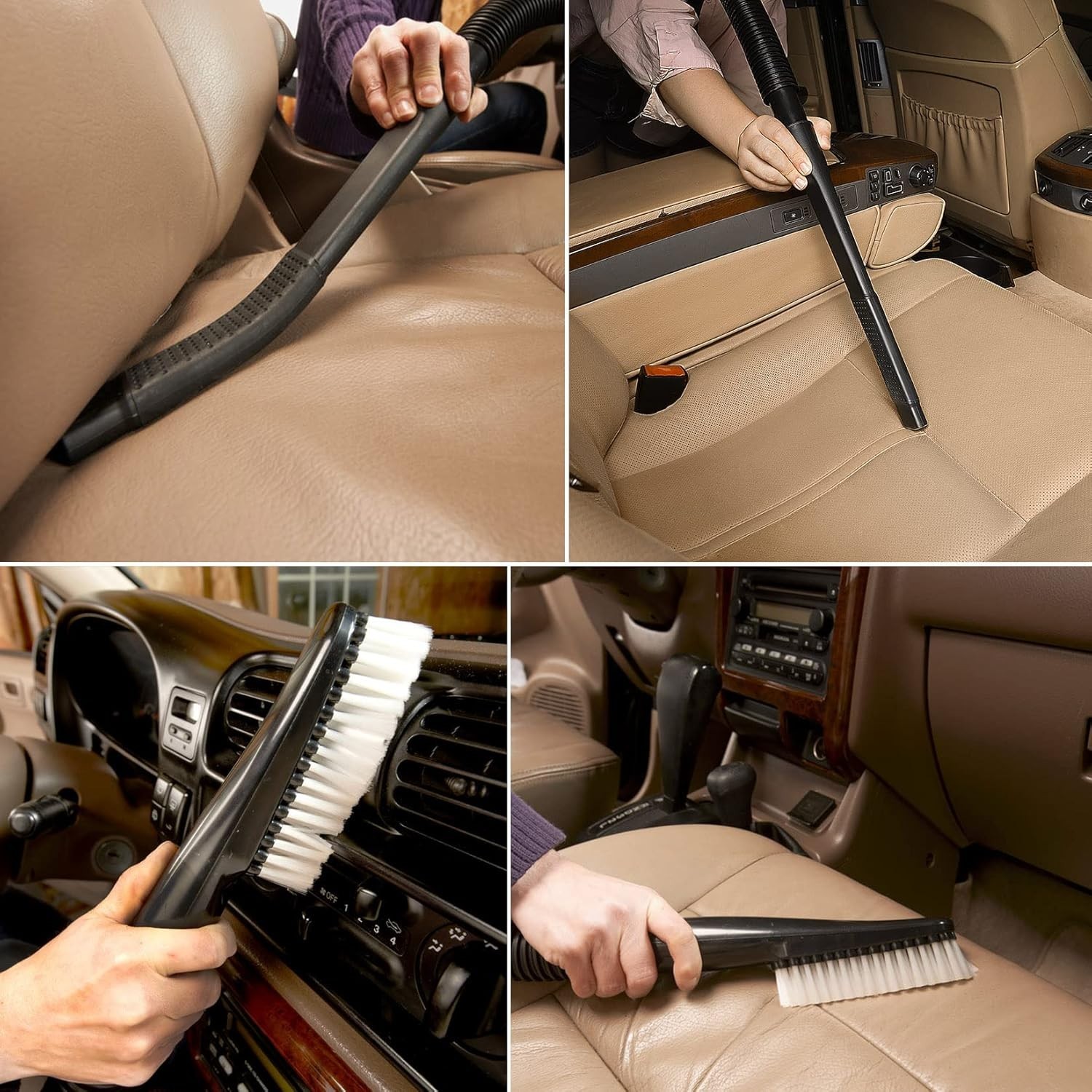 Versatile 2PC Car Cleaning Set: Crevice Tool & Soft Auto Brush for Every Surface