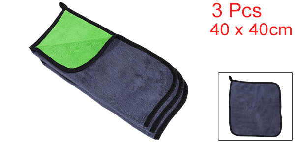 THREE Microfiber Car Drying Towel 40 x 40cm 600GSM Highly Absorbent Universal