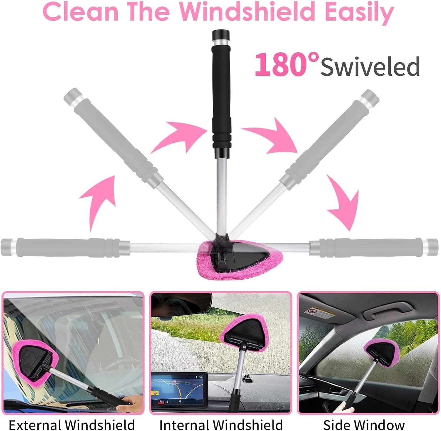 17-Piece Pink Car Cleaning Kit with High-Power Vacuum for Effortless Detailing