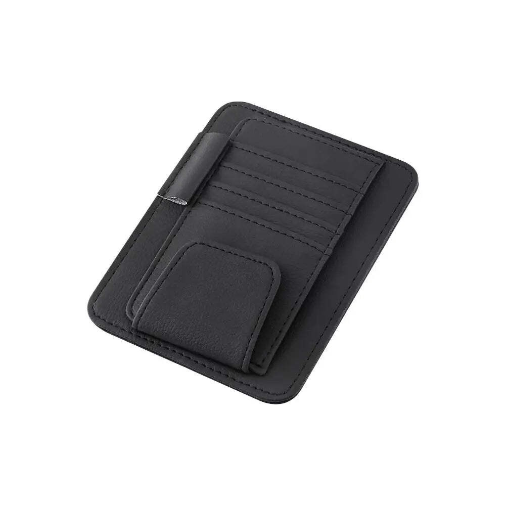 Car Sun Visor Organizer Multi-Pocket Business Card Storage Management Sunglasses