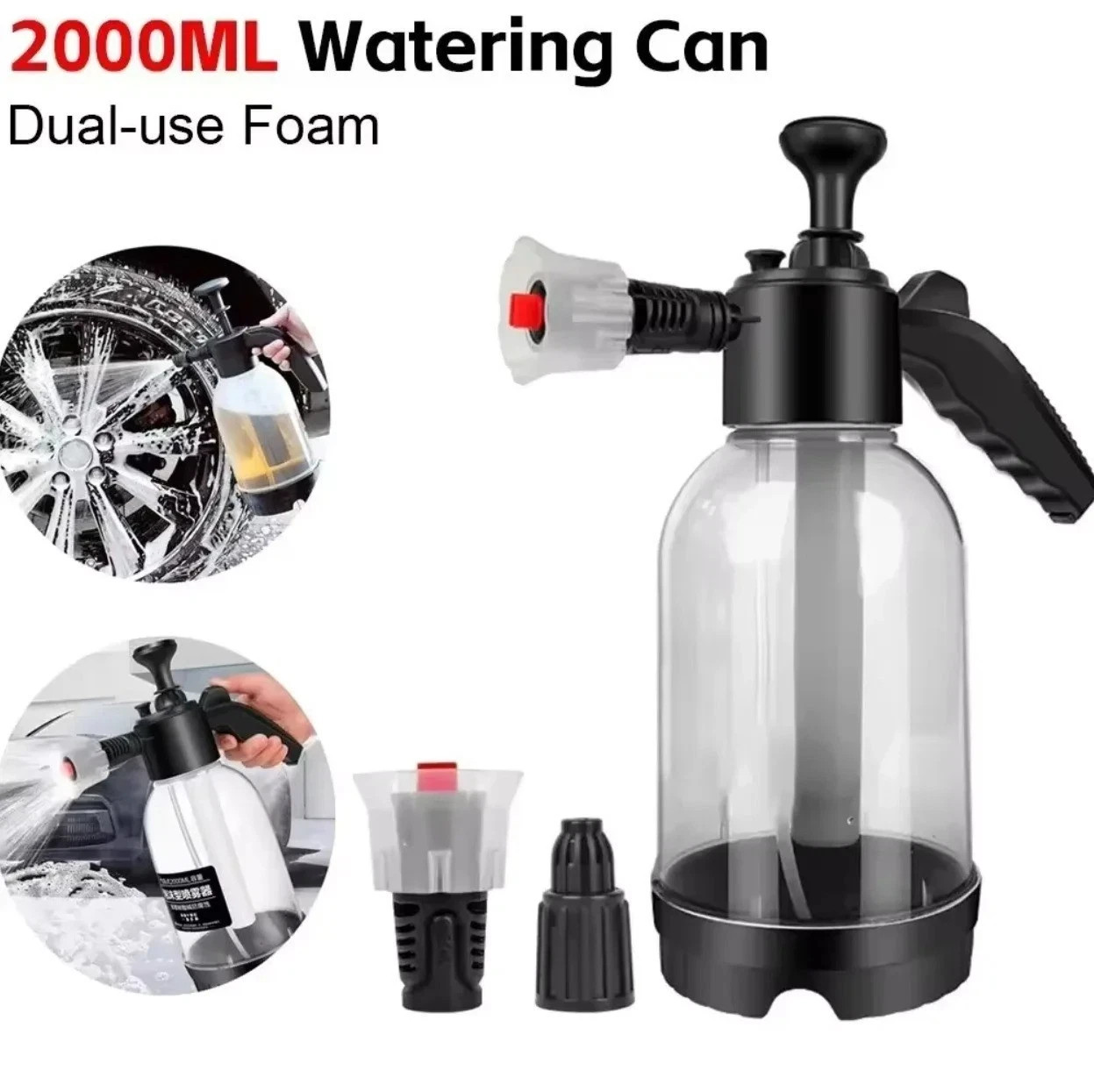 2L Car Wash Pump Foam Sprayer Hand Held Wash Spray Bottle Snow Foam Detailing US